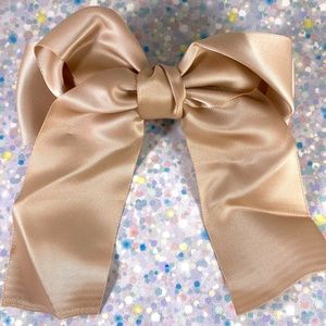 Beautiful Polyester Silk Style Hair Bow Tan